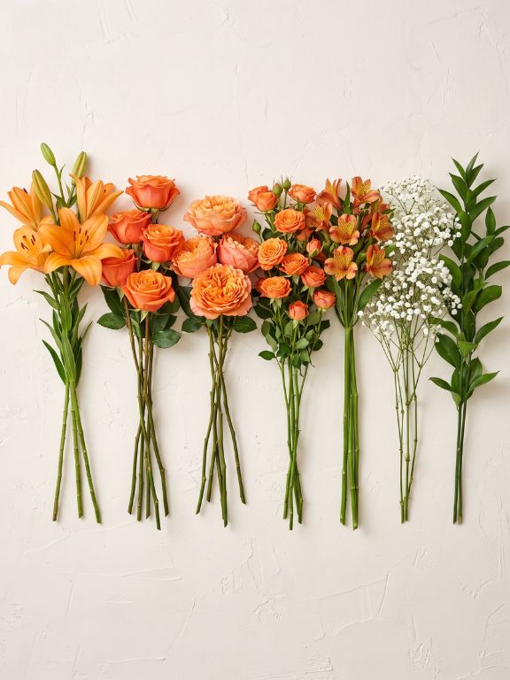 WENT TO THE MARKET FOR ASSORTED ORANGE FLOWERS